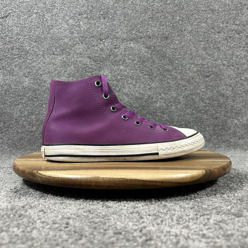 Converse CT All Star 662298C Girls Size 3.5 Graphite Glitter Icon Violet Shoes